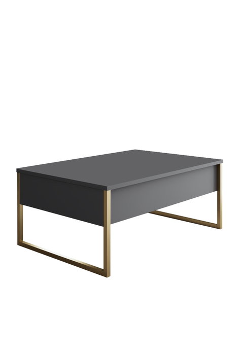Hanah Home Conjunto de muebles de salón Luxe, Antracita y Oro